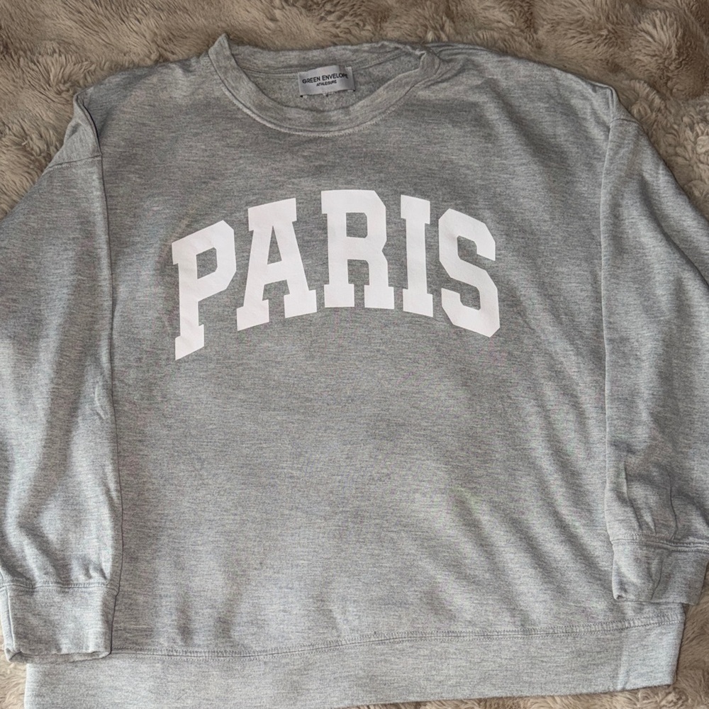 Green Envelope Gray Crewneck shirt!